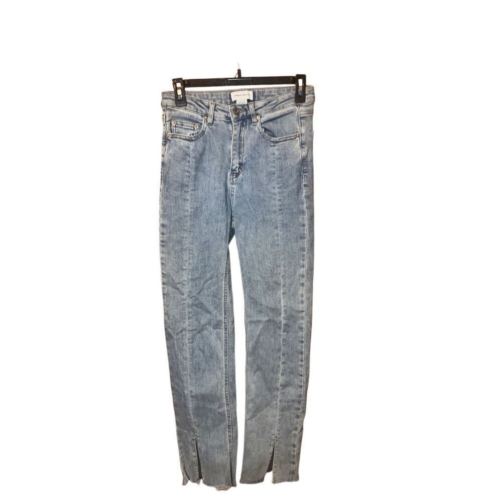 384. Urban revivo high rise straight leg light wash jeans size 4